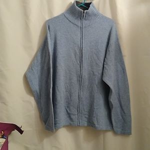 Ireland's eye blue zip up turtle neck sweater